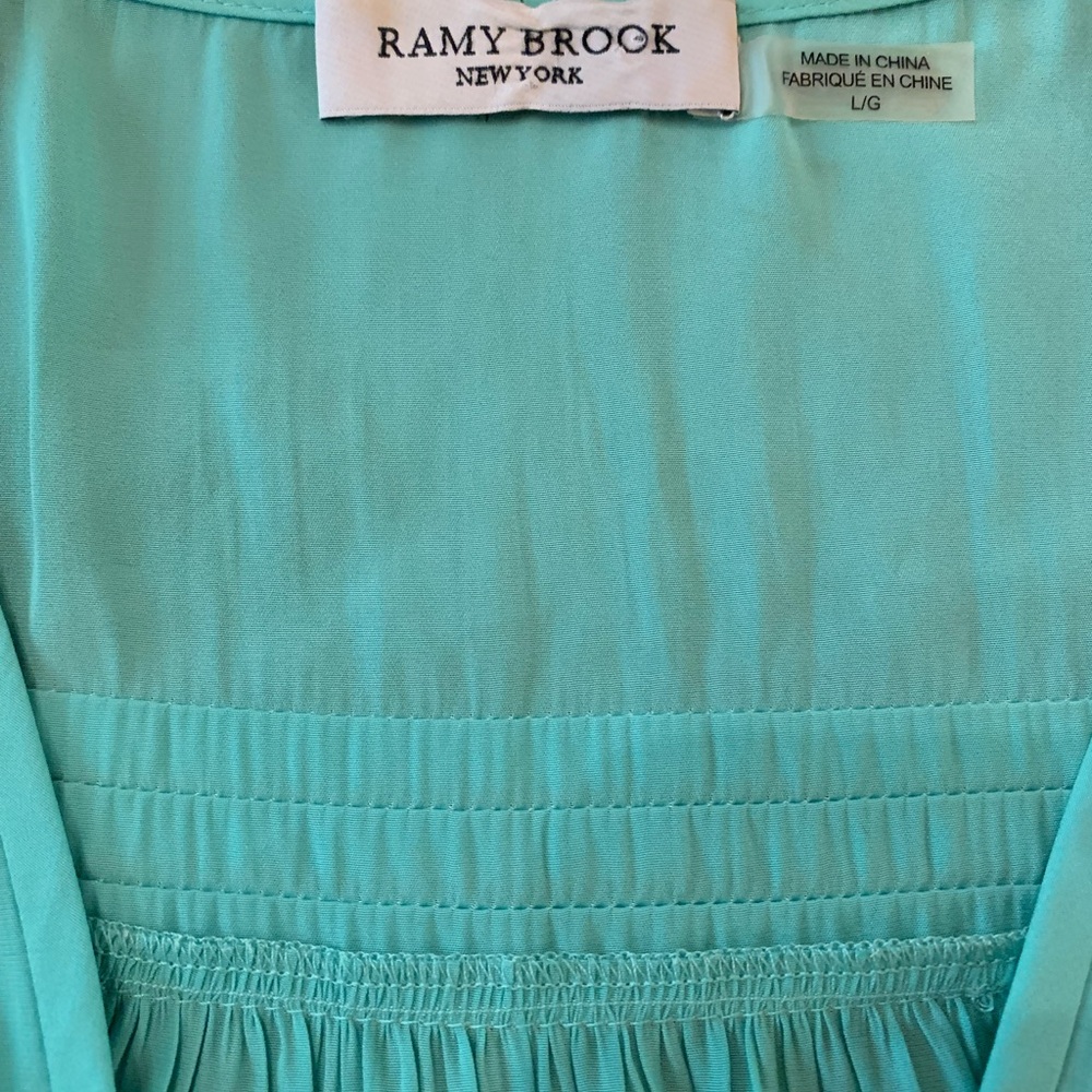 Ramy Brook Silk Turquoise Mini Dress - Picture 2 of 6